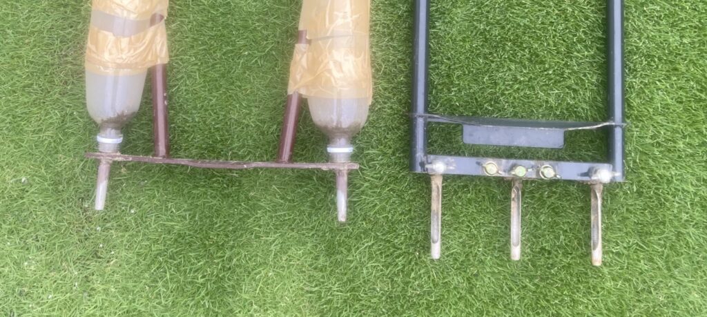 エアレーター比較(左:キンボシ ローンパンチX、右:バロネス タインエアレーター)